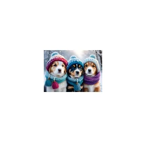Doggies in the Winter 300 Pièces  Bluebird Puzzle