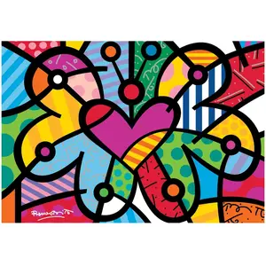 Puzzle 2000 pièces Bluebird - Romero Britto : Papillon coeur pas cher