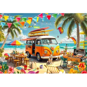 Camping-Car à la Plage 1000 Pièces Bluebird Puzzle pas cher