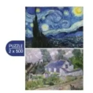 Grafika 2 Puzzles - L'Art de Van Gogh : La Nuit étoilée, 1889 - Maison... pas cher