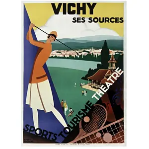 Roger Broders - Vichy, ses sources, 1928 500 Pièces Grafika pas cher