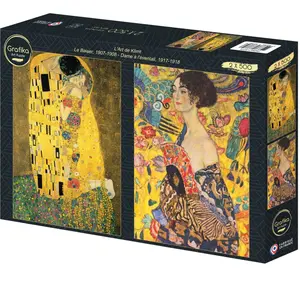 Grafika 2 Puzzles - L'Art de Klimt : Le Baiser, 1907-1908 - Dame à l'é... pas cher