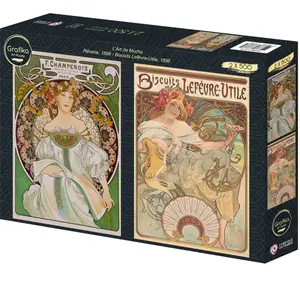 Grafika 2 Puzzles - L'Art de Mucha : Rêverie, 1898 - Biscuits Lefèvre-... pas cher