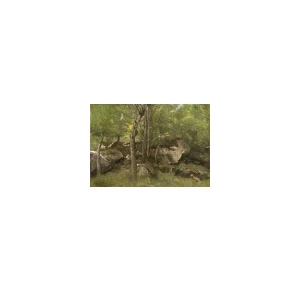 Grafika Kids Jean-Baptiste-Camille Corot : Rochers en Forêt de Fontain... pas cher