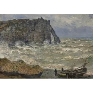 Grafika Claude Monet - Mer agitée à Étretat, 1883 pas cher