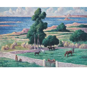 Grafika Maximilien Luce - L'Île à bois, Kermouster, Lézardrieux, 1914 pas cher