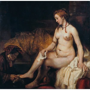 Grafika Rembrandt - Bethsab e au bain recevant la lettre de David, 1654 pas cher