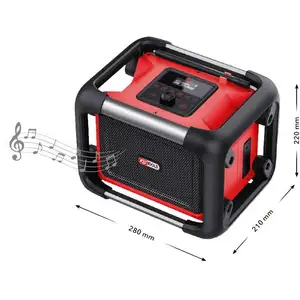 Comparateur de prix : Enceinte bluetooth puissante - radio de chantier - alimentation secteur ou avec batterie lithium-ion - 100172F - Ks Tools