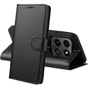 Phonillico Coque pour Honor X6b - Portefeuille Noir Rabat Clapet Aimanté Rangement Cartes pas cher