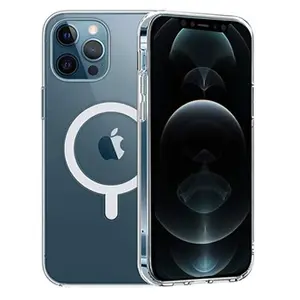 PHONILLICO Coque pour iPhone 13 PRO MAX (6,7) - Silicone Transparent avec Cercle magnétique intégré pas cher