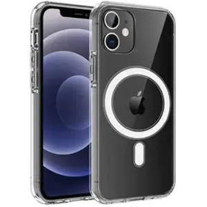 PHONILLICO Coque pour iPhone 12 (6,1) - Silicone Transparent avec Cercle magnétique intégré pas cher