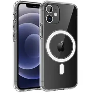 PHONILLICO Coque pour iPhone 12 MINI (5,4) - Silicone Transparent avec Cercle magnétique intégré pas cher