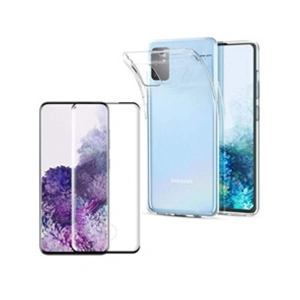 Coque pour Samsung Galaxy S20 et Verre Trempe Bord Noir - Protection Silicone Souple Film Vitre Protection Ecran Phonillico® pas cher