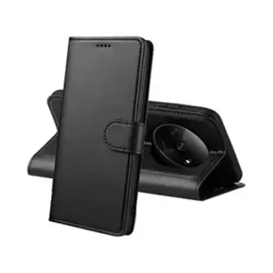 Phonillico Coque pour Xiaomi Redmi A3 - Portefeuille Noir Rabat Clapet Aimanté Rangement Cartes pas cher