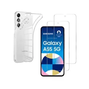 Phonillico Coque pour Samsung Galaxy A55 5G et 2 Verres Trempé Film Protection Ecran
