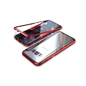 Phonillico Coque pour Samsung Galaxy S8 PLUS - Coque Magnétique Rouge Housse Etui 360 Intégral Full Protection Métal Film Vitre Arriere Ultra Résistant pas cher