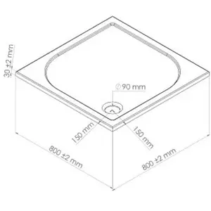 ONDEE Receveur hestia - Antidérapant - 80x80cm - Résine - Blanc - Extra-plat pas cher