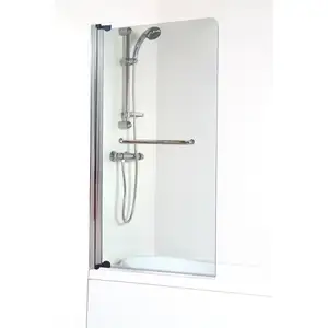 ONDÉE Pare-baignoire Sandra - Gris chrome - l80xH140cm pas cher