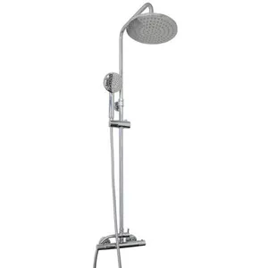 ONDEE Kit barre de douche avec mitigeur COME - H120,5xL34cm - Finition chromé