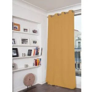 Moondream Rideau occultant total velours oeillet jaune mc215 135 x 260 (lxh) pas cher