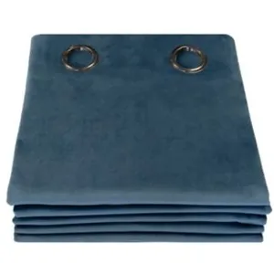 Moondream Rideau occultant total velours Air Force Blue 135 x 260 pas cher