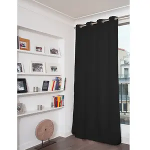 Moondream Rideau phonique thermique occultant Velours Noir 130 x 260 (LxH) pas cher