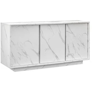ALTOBUY Piralia - buffet 3 portes aspect marbre blanc pas cher