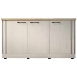 ALTOBUY Nashvil - buffet 3 portes aspect chêne blanchi et chêne clair pas cher