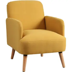 Comparateur de prix : TEODORE - Fauteuil Rembourré Tissu Jaune - Altobuy