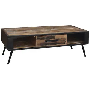 Comparateur de prix : ALTOBUY NESSA - Table Basse 1 Tiroir Manguier Massif Recyclé