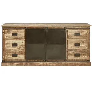 Comparateur de prix : Altobuy SUMATRA - Buffet 2 Portes Manguier et Métal Noir
