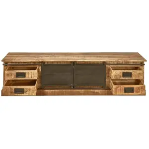 Comparateur de prix : ALTOBUY SUMATRA - Meuble TV Manguier et Métal Noir