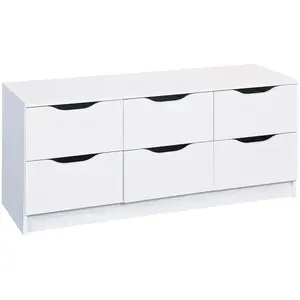 Comparateur de prix : JENNY - Commode 6 Tiroirs Coloris Blanc - Altobuy
