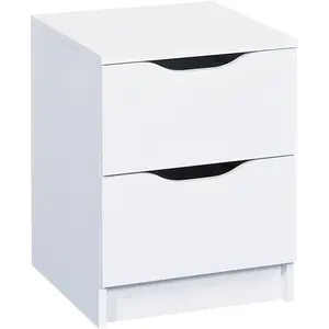 JENNY - Chevet 2 Tiroirs Coloris Blanc - Altobuy pas cher
