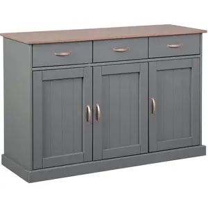 Comparateur de prix : MELINA - Buffet 3 Portes 3 Tiroirs Coloris Gris - Altobuy