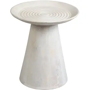 Altobuy ROWAN - Bout de Canapé H.45cm en Manguier Massif Cérusé BlancVendu paramazon