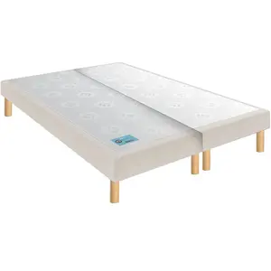 Comparateur de prix : MERINOS Sommier 2 x 80 x 200 Petit Dormeur tissé sable blanc 1620 (160x200)
