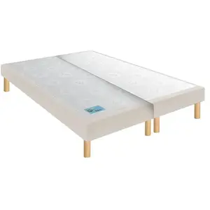 Comparateur de prix : MERINOS Sommier 2 x 80 x 190 Petit Dormeur tissé sable blanc 1619 (160x190)