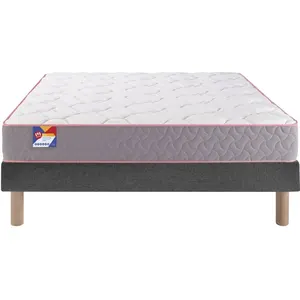 MERINOS Au lit 140x200 + sommier anthracite + pieds AULIT-E-1420-ANT2 pas cher