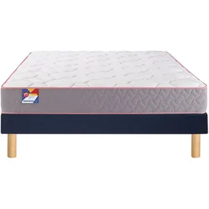 MERINOS Au lit 140x200 + sommier bleu + pieds AULIT-E-1420-NUI2