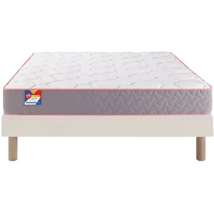 MERINOS Au lit 140x190 + sommier sable + pieds AULIT-E-1419-SBLA pas cher