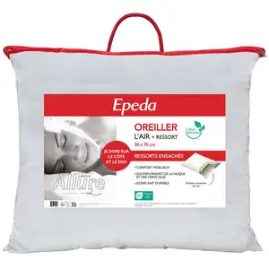 Oreiller Rectangulaire 50x70 cm L'AIR + RESSORT