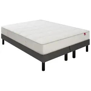 EPEDA Pavillon 180x200 + 2 sommiers gris fumé pieds PAVIL-E-1820-2-GFU