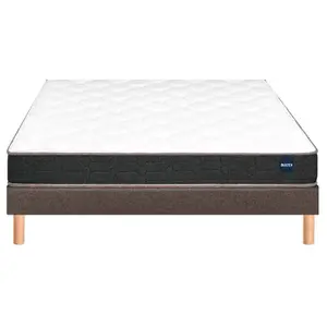 BULTEX Vitality 2.1 80x200 + sommier marron +pieds VITAL21-E-0820-MAR pas cher