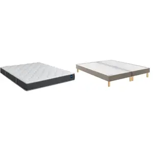 BULTEX Vitality 2.1 180x200 + 2 sommiers moka +pieds VITAL21-E-1820-2-MOK pas cher