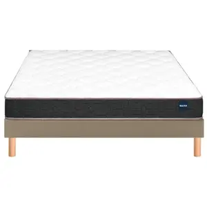 BULTEX Vitality 2.1 140x190 + sommier moka +pieds VITAL21-E-1419-MOK pas cher