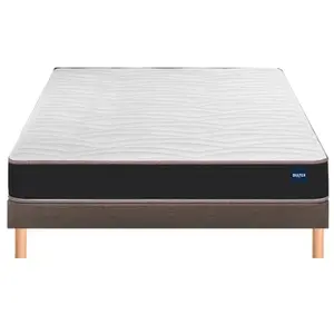 BULTEX Vitality 1.1 140x200 + sommier marron +pieds VITAL11-E-1420-MAR pas cher