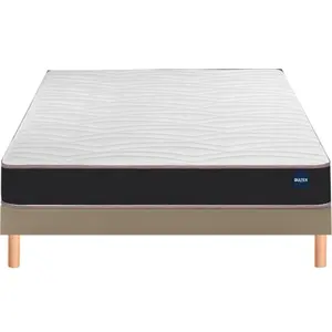 BULTEX Vitality 1.1 120x200 + sommier moka +pieds VITAL11-E-1220-MOK pas cher