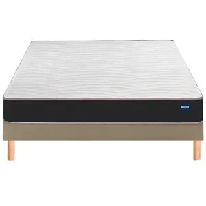 BULTEX Vitality 1.1 90x190 + sommier moka +pieds VITAL11-E-0919-MOK pas cher