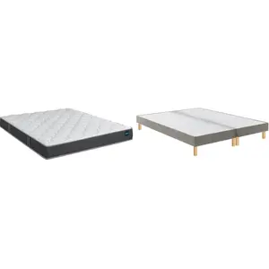 BULTEX Vitality 2.1 180x200 + 2 sommiers grege pieds VITAL21-E-1820-2-GRE pas cher